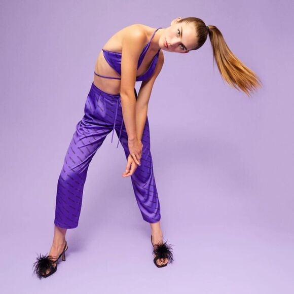 NOCTURNE Pants NEW with TAGS Designer Purple Size EU 40 US Large - Picture 2 of 14